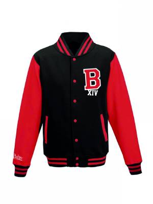 Felpa college nero/rosso